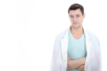 Attractive doctor. Healthy lifestyle and good news.