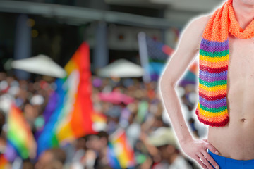 Gay parade in Israel. Young man.