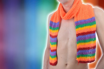 Gay parade in Israel. Young man.