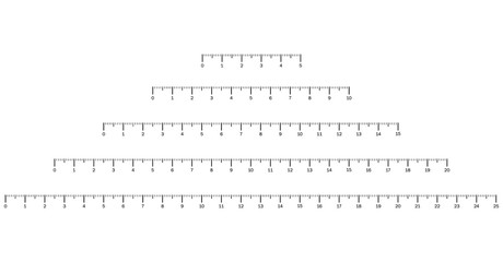 Measuring scale, markup for rulers. Vector illustration.