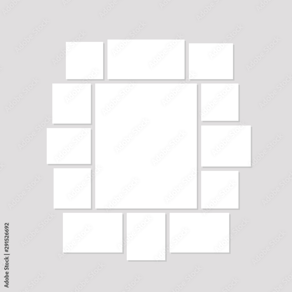 Poster set of vector photo frames. all sizes of picture frames. template for graphic background