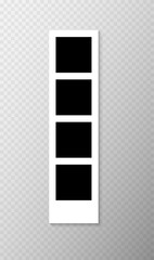 Retro photo frame isolated on transparent background, realistic vector illustration