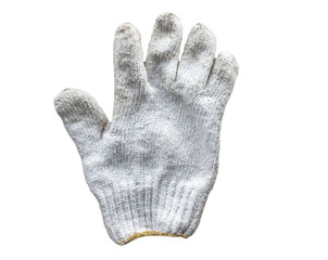 Cotton gloves through use isolated  on white background