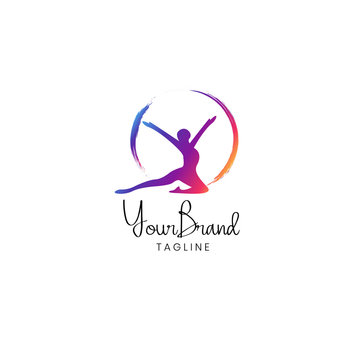 Fitness women logo design