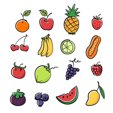 Colorful graphic fruit image, vector