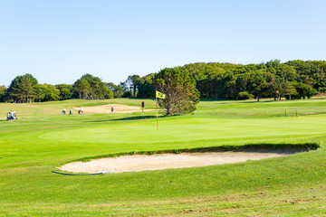 Scenic golf course in Etretat, Normandy, France