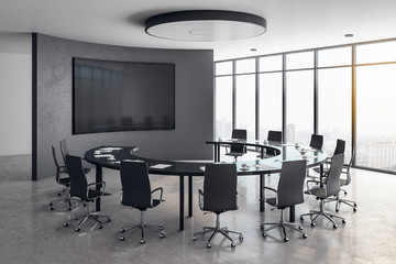 Concrete meeting room interior