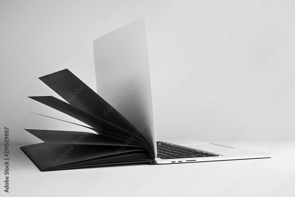 Aufkleber Abstract open book computer