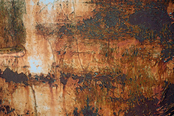 Rusty old painted iron