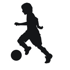 Kid Playing Football Silhouette