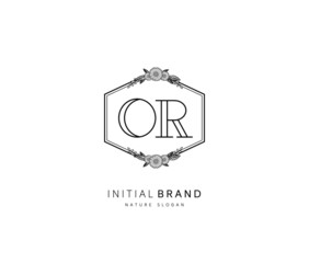 O R OR Beauty vector initial logo, handwriting logo of initial signature, wedding, fashion, jewerly, boutique, floral and botanical with creative template for any company or business.