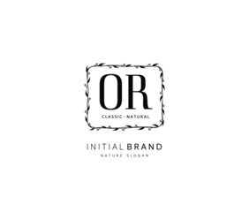 O R OR Beauty vector initial logo, handwriting logo of initial signature, wedding, fashion, jewerly, boutique, floral and botanical with creative template for any company or business.