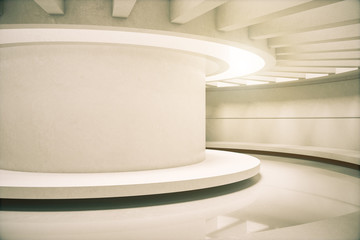 White futuristic interior