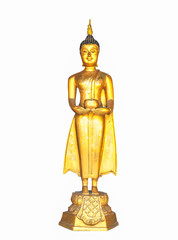 Golden buddha isolated on white background