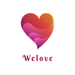 Vector design of a red heart shape logo