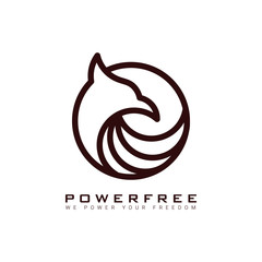 Vector logo of a bird head with the Golden Ratio technique