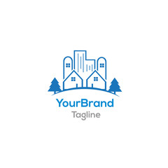 Naklejka premium Real estate logo template