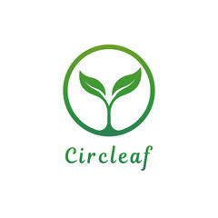 Circle with plants inside, modern logo design