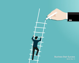 Hand draw ladder for a businessman © anuchit