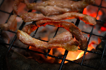 Pork grilled on the stove