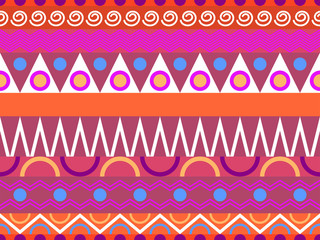 Ethnic seamless pattern. Tribal textiles, hippie fashion style for fabric, clothing and wallpaper. Vector illustration
