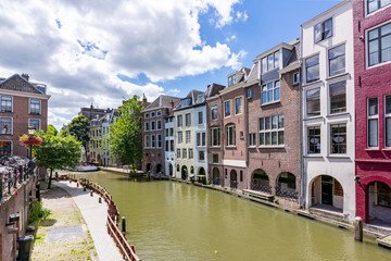 Utrecht two-level canals in summer, Netherlands