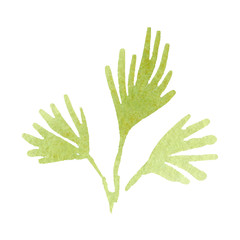 Green leaves floral botanical flowers. Watercolor background illustration set. Isolated leaf illustration element.