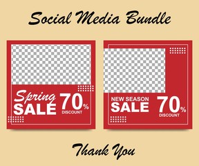 Social media template for fashion business, posts and stories. Editable template for digital marketing, web banner and mobile apps. 