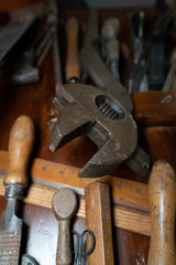 Old and vintage big wrench tool