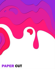Paper cut poster, 3D background with abstract layer