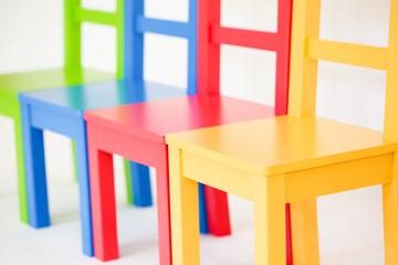 Colorful chair in a white background - Image
