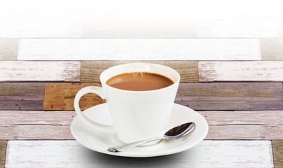 Coffee white cup on table