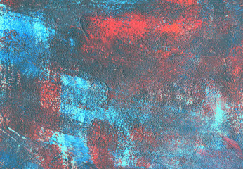 the texture of the paint smear background colorful abstract acrylic plaster brush print art design interior red blue grunge graphics