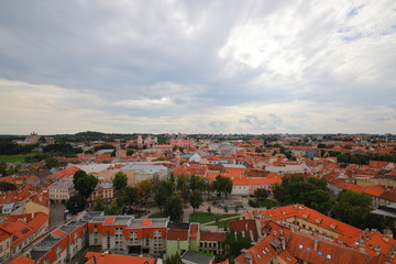 Obraz premium Vilnius cityscape from the Church of St. Johns with copyspace, Vilnius, Lithuania