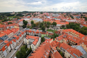 Fototapeta na wymiar Vilnius cityscape from the Church of St. Johns, Vilnius, Lithuania