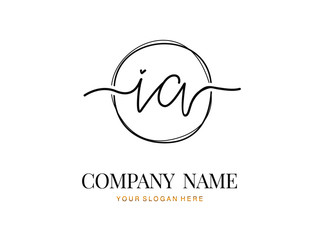 I A IA Initial handwriting logo design with circle. Beautyful design handwritten logo for fashion, team, wedding, luxury logo.