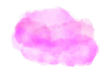 Abstract pink watercolor cloud splash on white background