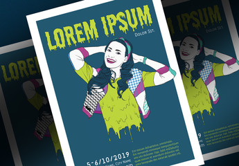 Event Poster Layout with Illustrative Elements