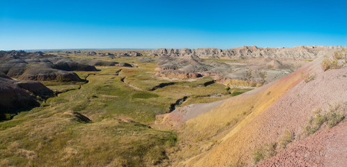 Panorama of the Badlands National Park in Summer 01