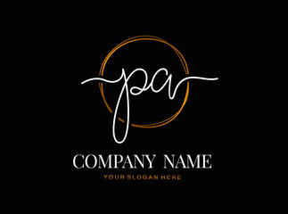 P A PA Initial handwriting logo design with circle. Beautyful design handwritten logo for fashion, team, wedding, luxury logo.