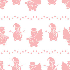Christmas, New Year 2019 seamless pattern.