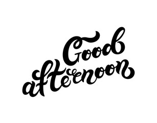 Good arternoon. Hand drawn lettering with background. Vector illustration