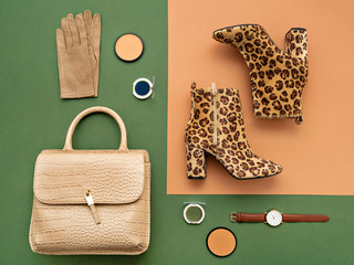 Fashion bloger products composition.