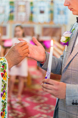 Young couple during the wedding ceremony