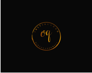 OQ Initial handwriting logo vector	