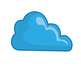 cloud blue icon vector illustration