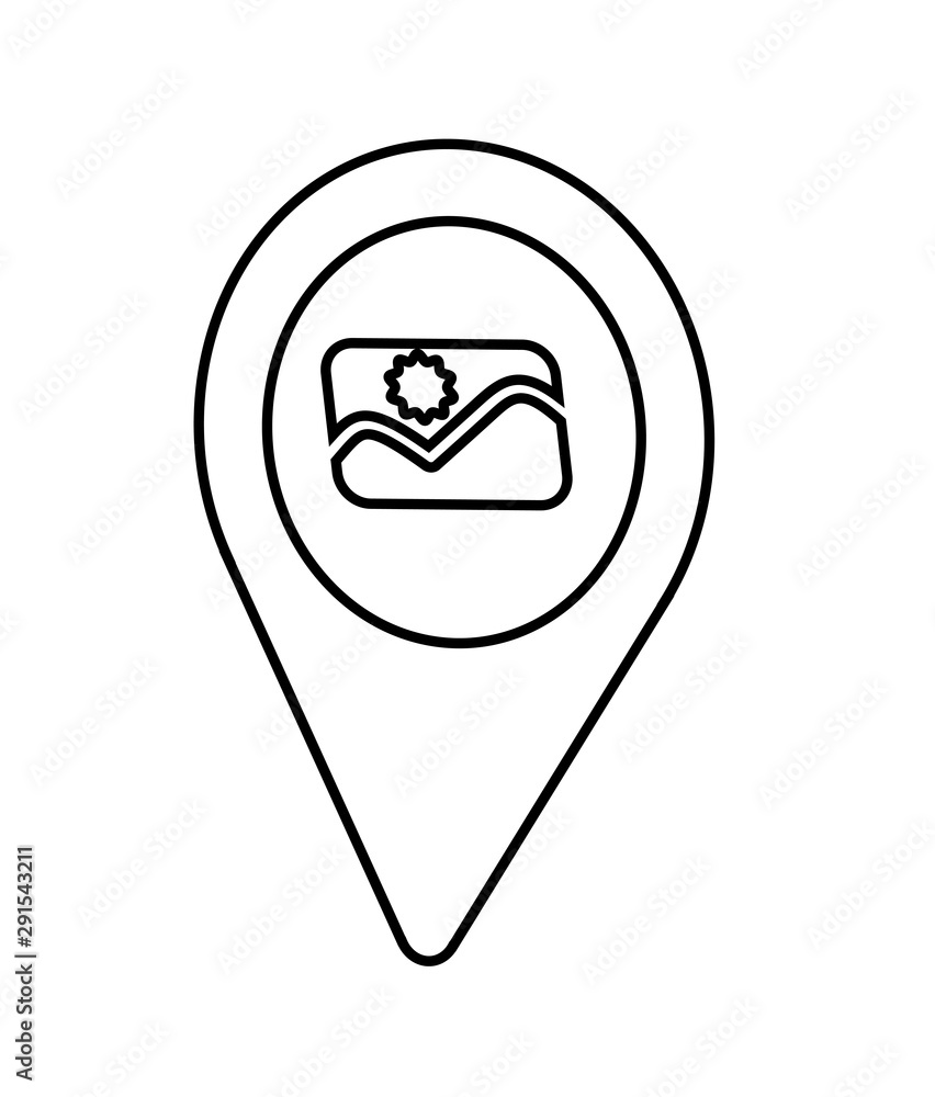 Poster pin pointer location icon vector illustration