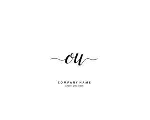 OU Initial handwriting logo vector	