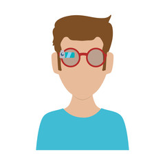 man using smartglasses tech vector illustration