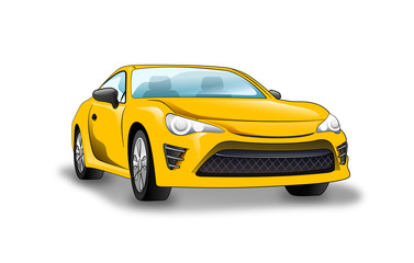 Sportwagen 01 - Gelb mit Schatten